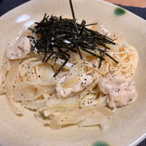 ゆっこの作ってみた!投稿(レンジで和えるだけ！明太ささみパスタ)