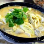 牛蒡入り牡蠣と豆腐の味噌煮