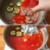 ナスとベーコンのトマトスープ麺の工程3