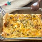 秋の旨み！《きのことベーコンの和風キッシュ》