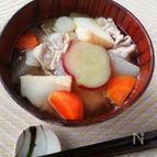 甘くて優しい風味☆さつまいもと厚揚げの豚汁