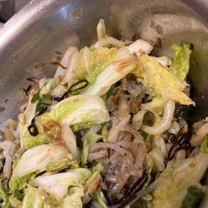 ここあの作ってみた!投稿(白菜とピーマンと糸こんにゃくの♪あっさり塩昆布おかか和え😋)