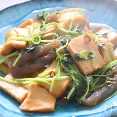 厚揚げとこんにゃくの甘辛炒め