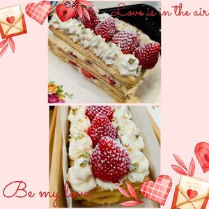 もんぶらん°・*:.。.☆の作ってみた!投稿(苺のミルフィーユ【パイシートで簡単】バレンタインにも♡)