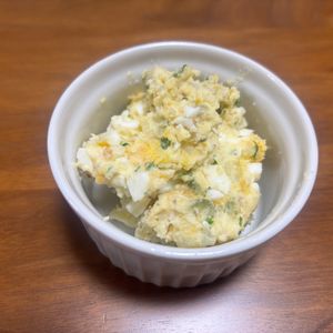 こむぎの作ってみた!投稿(【オリーブとゆで卵のポテトサラダ】白ワインと♪)