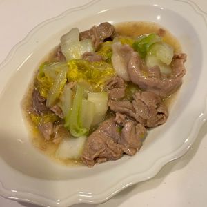 みわの作ってみた!投稿(白菜と塩麹豚の中華風とろみ炒め)