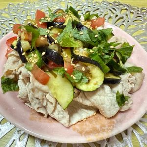 まつりかの作ってみた!投稿(夏野菜たっぷり豚しゃぶサラダ)