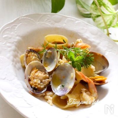 イタリア発!あさりと小えびのショートパスタ