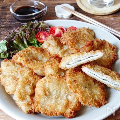 薄切り肉で大満足♪簡単大葉入り紙カツ