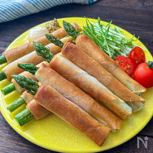 とまらない美味しさ!【アスパラベーコン春巻き】お弁当にも◎