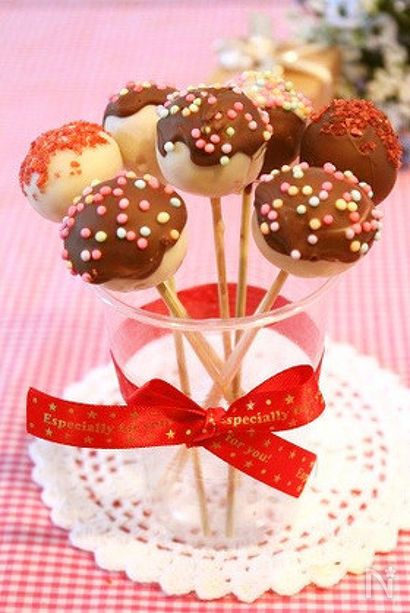 バレンタインに♡ケーキポップ