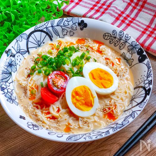 混ぜるだけ~そうめんで冷やし担々麺風！