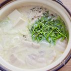 塩豚とせりの豆乳鍋