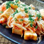 夕飯のおかず☆厚揚げと切り干し大根のカニカマあんかけ