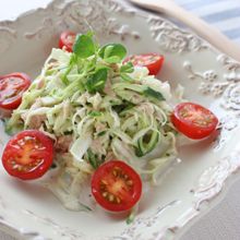 ツナとキャベツの簡単自家製ごまドレ和え