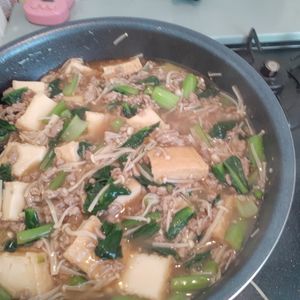 はちわれの作ってみた!投稿(＊ひき肉と小松菜とえのきと絹厚揚げのとろみ煮＊)