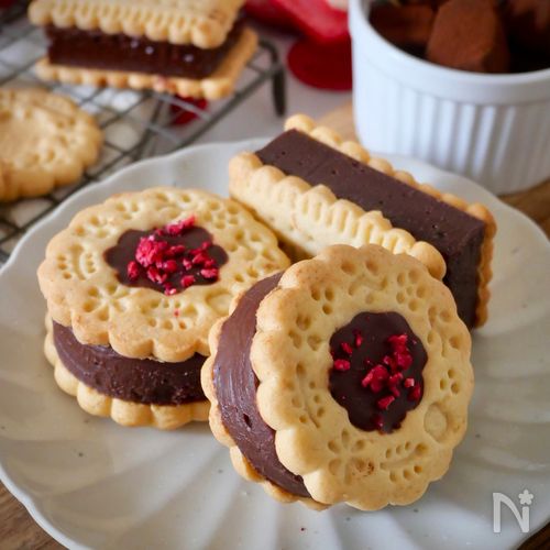 バレンタインに💝【米粉のガナッシュクッキー】
