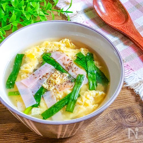 スッキリ美味しい！ニラたまスープ