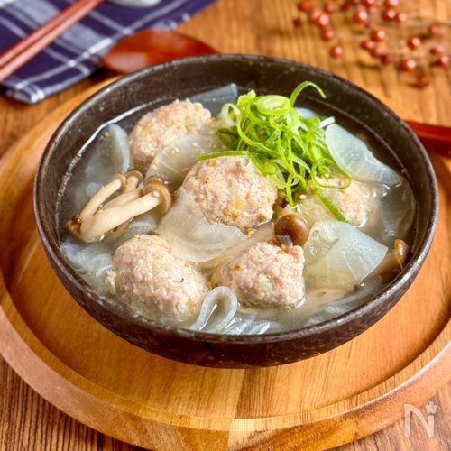 温まる♪【ひらひら大根と肉団子のおかずスープ】