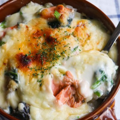 鮭とほうれん草のクリーミードリア