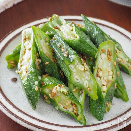 【オクラのねぎ塩和え】3分副菜、腸活に
