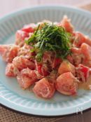 しらすとトマトのジンジャーごまだれ