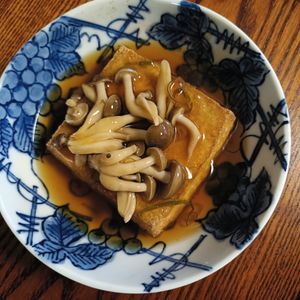 1570687の作ってみた!投稿(レンジで簡単！《厚揚げのきのこあんかけ》)