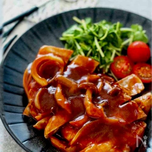 分厚い豚肉でもジューシー!【デミグラスポークチャップ】