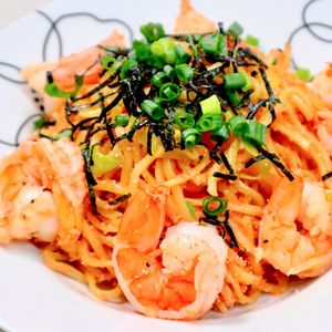 まゆの作ってみた!投稿(焼きそばアレンジ♪【めんたい海老焼きそば】)