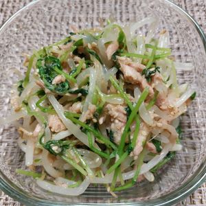 よっこの作ってみた!投稿(【豆苗ともやしとツナの中華和え】レンジでやみつき節約副菜！)