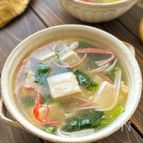 【豆腐と小松菜のカニカマとろみスープ】節約♪時短すぐ出来る