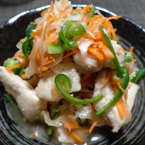 こばぴいの作ってみた!投稿(鶏むね肉の南蛮漬け♩野菜がモリモリ食べられる)