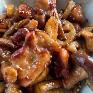 547243の作ってみた!投稿(すき焼のたれ活用★デリ風！鶏肉と根菜の甘酢仕立て)