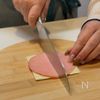 チーズが溶け出さない!サクサクとろぉりハムカツの工程1