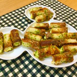 わらびもっちの作ってみた!投稿(【ちくわのチーズ磯辺焼き】間違いないおいしさ♡簡単おかず♬)