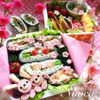 プチデコ★おにぎらずのお花見大箱弁当♬