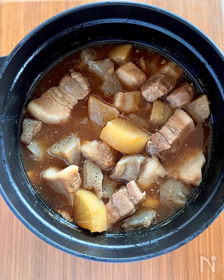 豚バラ大根の味噌煮込み工程4
