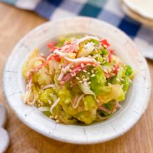 【キャベツとカニカマの酢の物】夏場にもおすすめ◎
