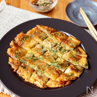 大葉とキムチのチーズチヂミ