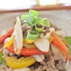 牛肉とパプリカのごま風味炒め