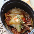 うなぎと新玉ねぎのトマト煮
