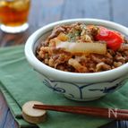 ＊新玉ねぎとトマトのスタミナ牛丼＊無水調理
