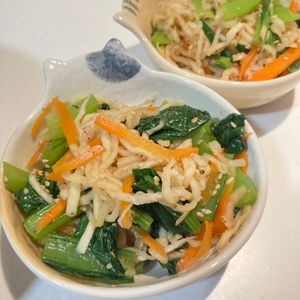 すみれの作ってみた!投稿(腸活にはコレ！【小松菜と切り干し大根のやみつきナムル】)