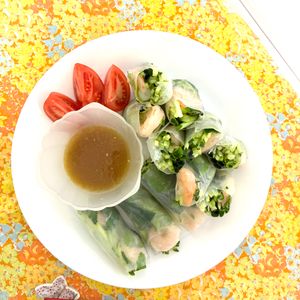 ゆゆの作ってみた!投稿(自宅で簡単エスニック【基本のえび生春巻き】)