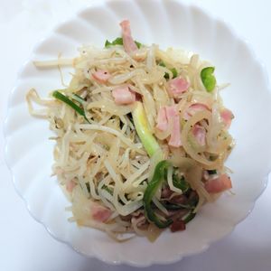ふうかの作ってみた!投稿(ダイエット！ペペロンもやしパスタ)