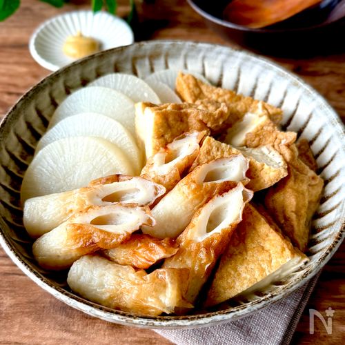 材料3つ!レンジで簡単♪【白だしおでん風】
