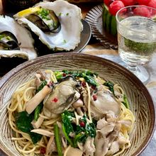 岩牡蠣のクリームパスタ