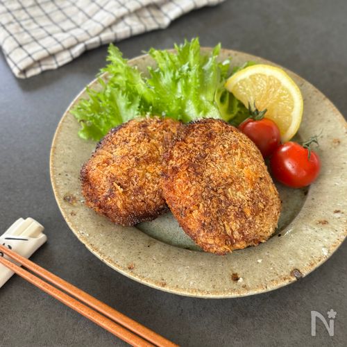 揚げ焼きで簡単♪【野菜たっぷり♡あっさりメンチカツ】