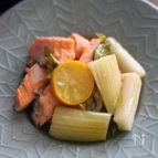 鮭とセロリの夏コンフィ。