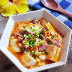 辛さ控えめ！豆腐と卵のチリソース煮